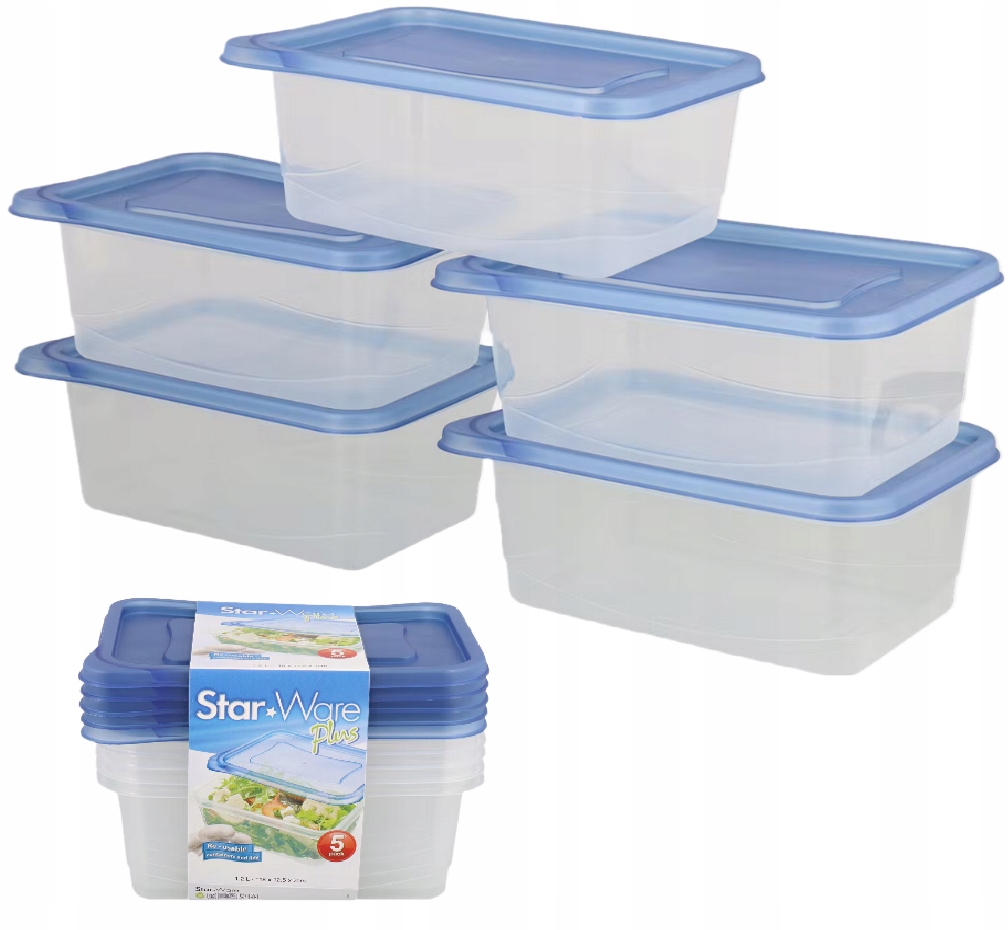 

Pojemniki Na Żywność Pudełka Plastikowe 5 X 1,2 L
