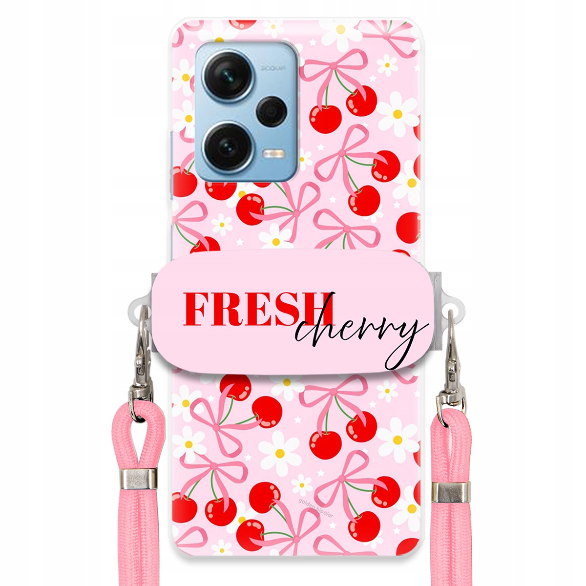 Puzdro pre Xiaomi Redmi Note 12 Pro Plus Case Držiak šnúrok Ružový Fresh Cherry