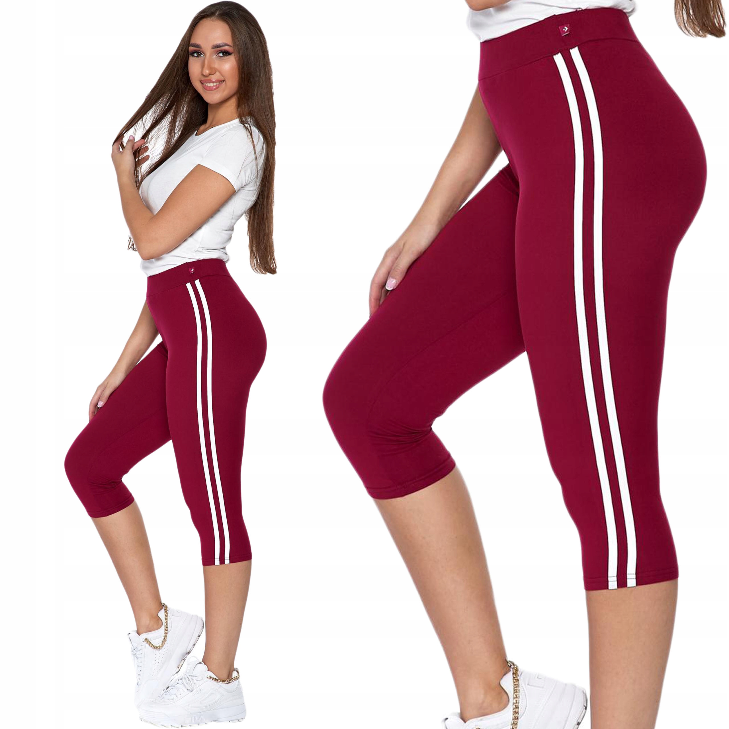 

Moraj Legginsy 3/4 z Lampasem 1100-016 Bordo L/XL
