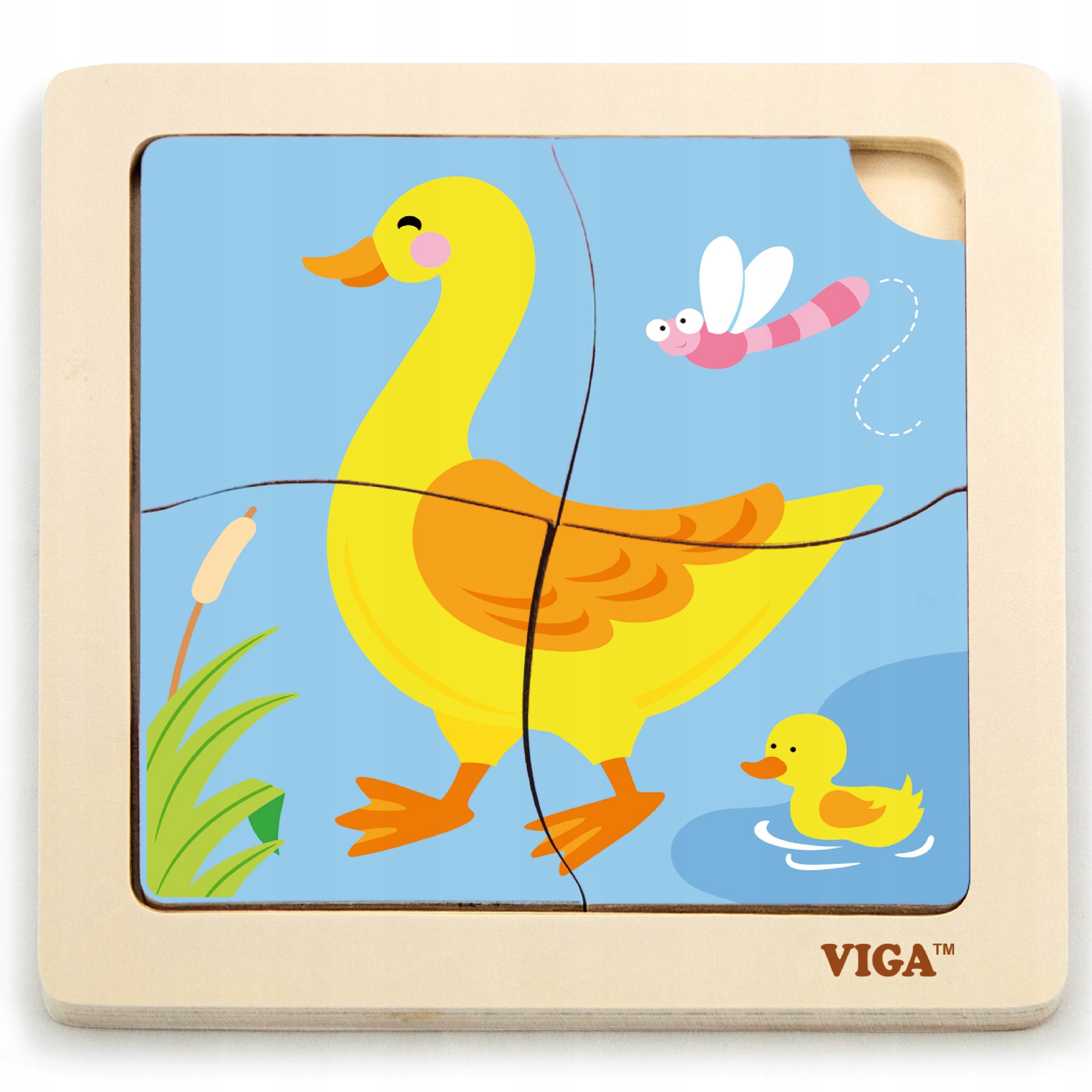 

Viga Poręczne Drewniane Puzzle Kaczuszka 4EL Edu