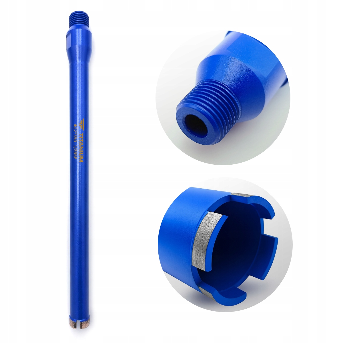 Vrták diamantový korunkový korunkový vrták do betonu 22 mm 350 mm 1/2 Bsp Titanium