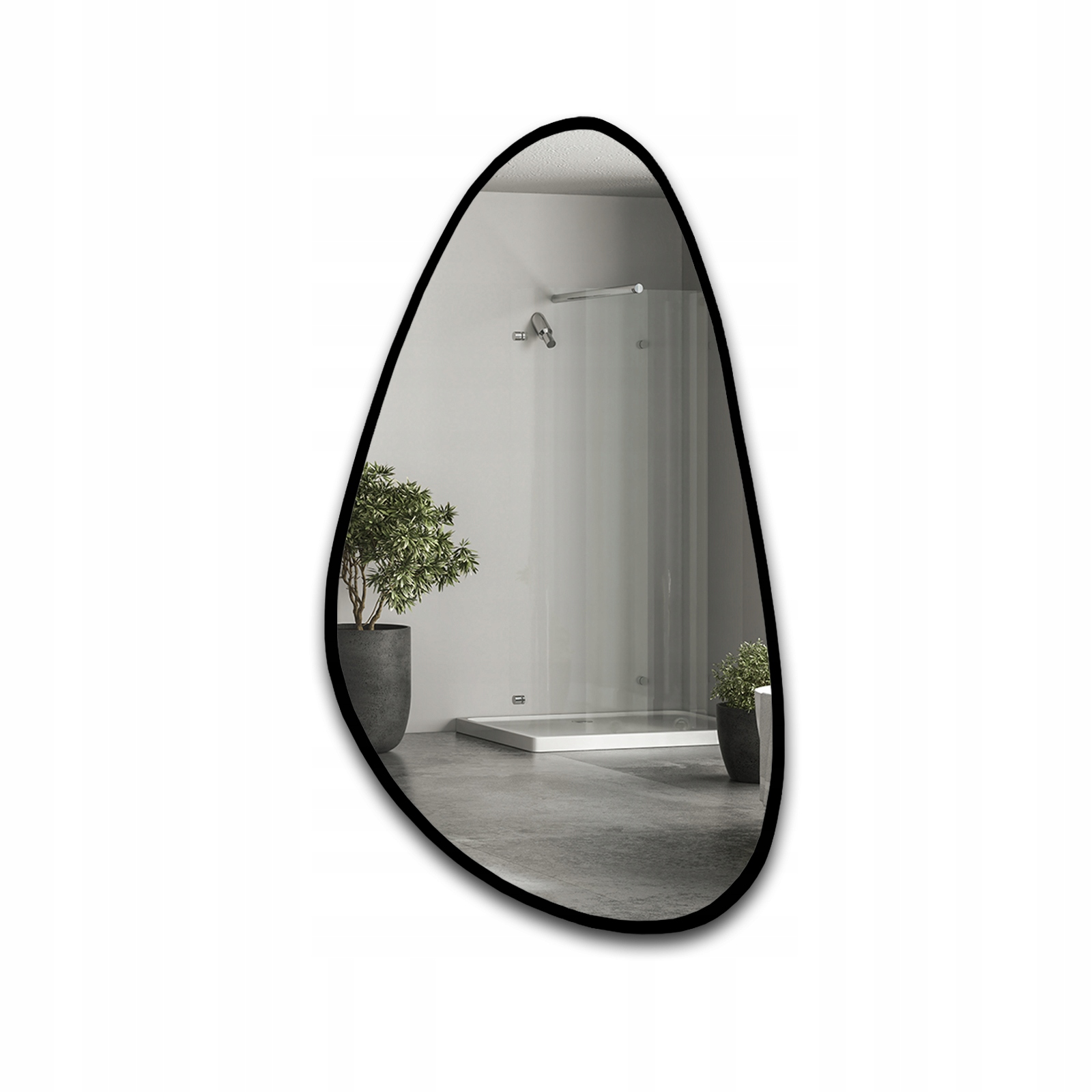 Organické Zrcadlo Syderyt v černém Mdf rámu 50x92