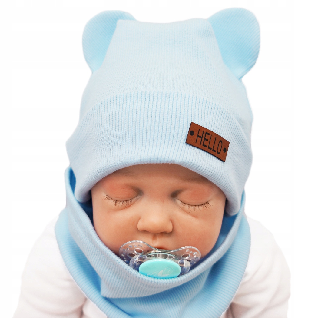 

Niebieski Komplet Bear czapka komin 36-38 Hello