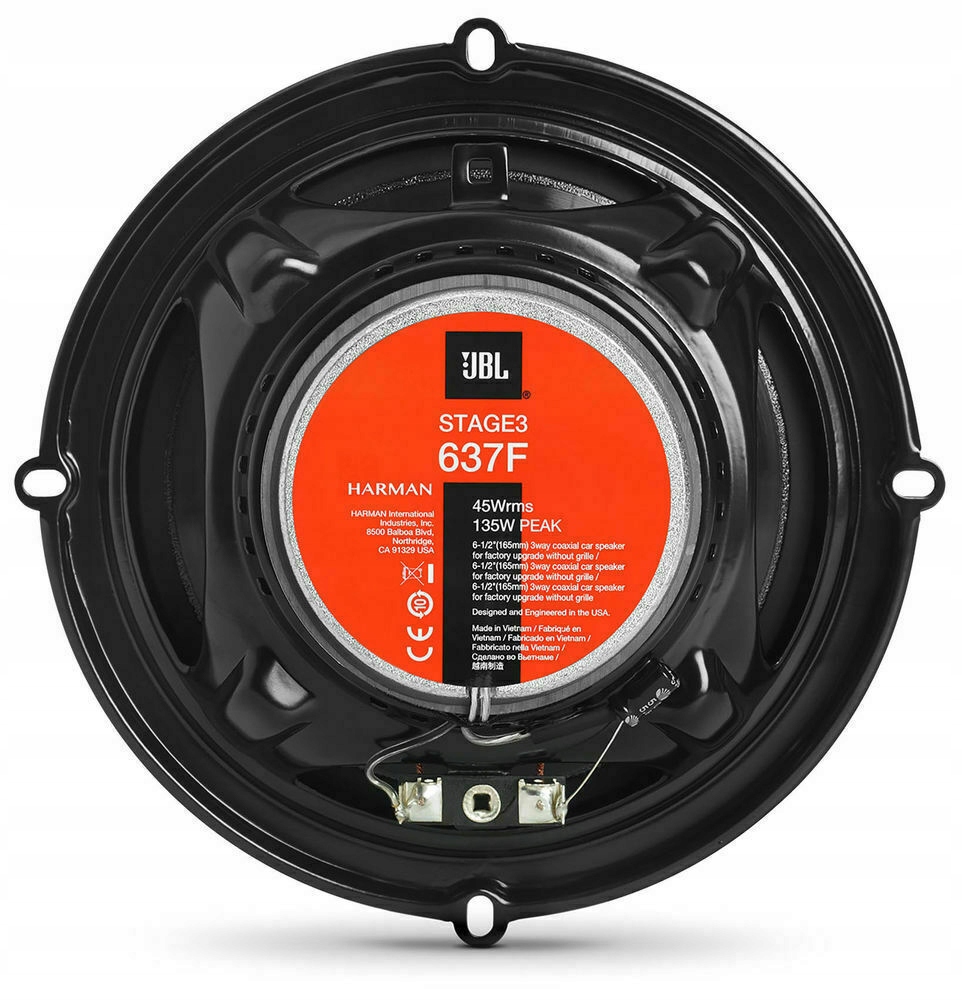 Jbl Stage3 637F 3-pásmové reproduktory do auta 16 cm 16,5 cm Zelená hora