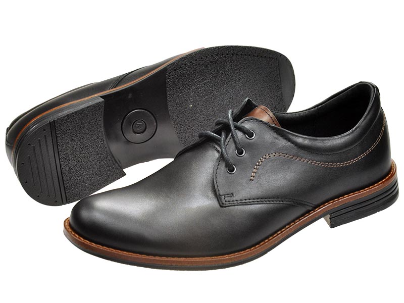 MĘSKIE POLSKIE PÓŁBUTY SKÓRZANE 313 CZARNY 41 Model Półbut