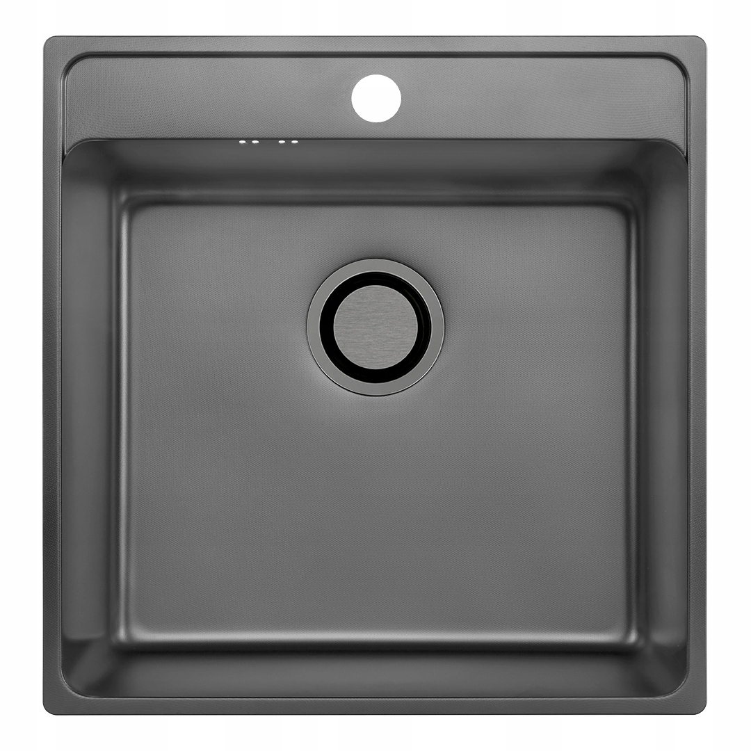 Grafitový Oceľový Drez 49x48 Zapustený Do Dosky S Otvorom 1-KOMORA