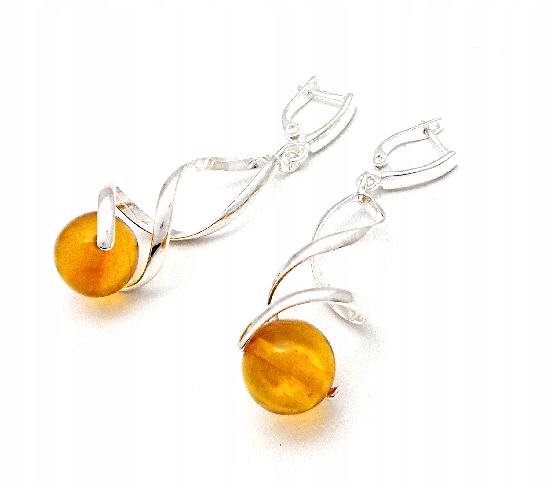 Stříbrné Náušnice S Jantarem