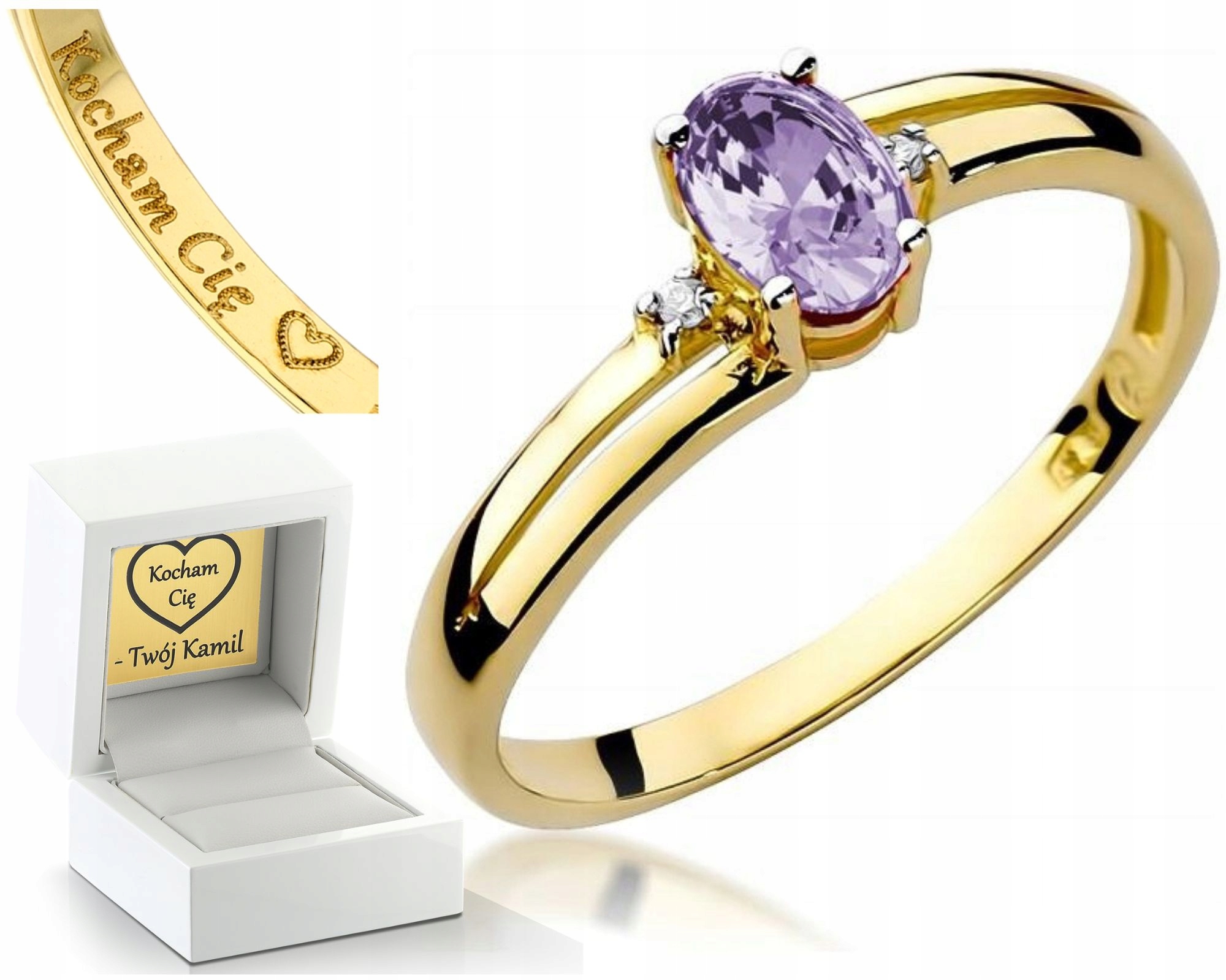 Zlatý Prstýnek Tanzanit S Brilianty Gravírování Bonus