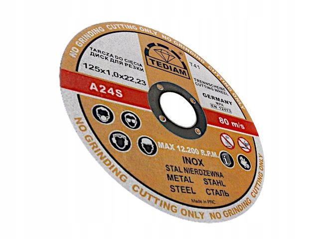 Tarcza do cięcia STAL INOX 125x1,0 tarcze TEDIAM Kod producenta 2103125100