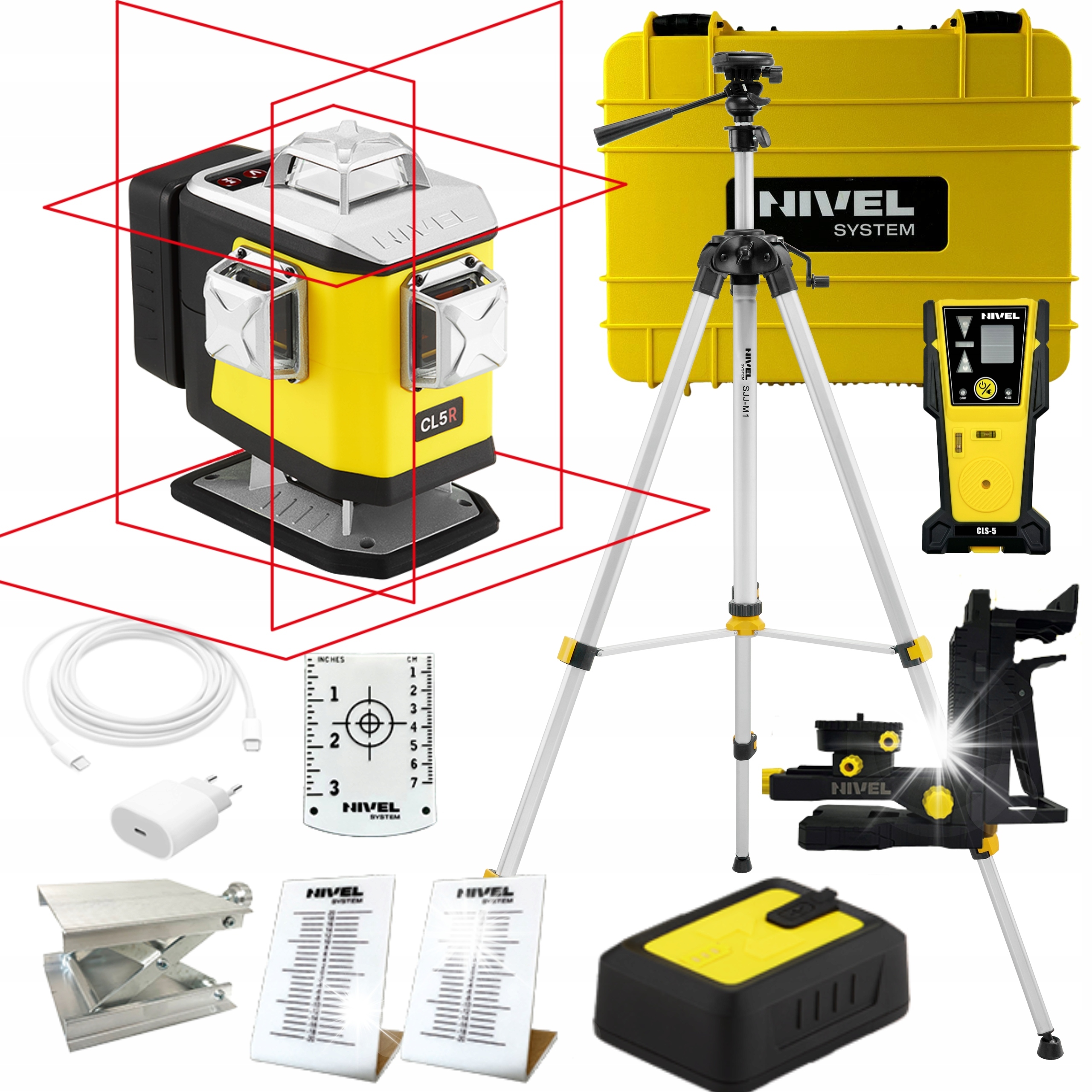 Laser ze statywem i czujnikiem CL5R+SJJM1EX+CLS-5
