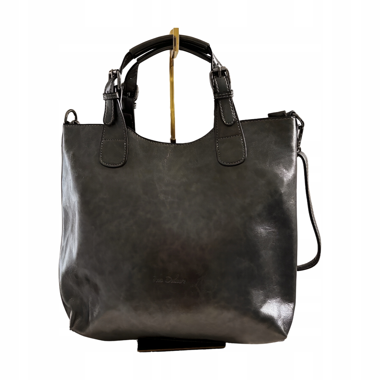 Ines Delaure shopper kabelka metalická