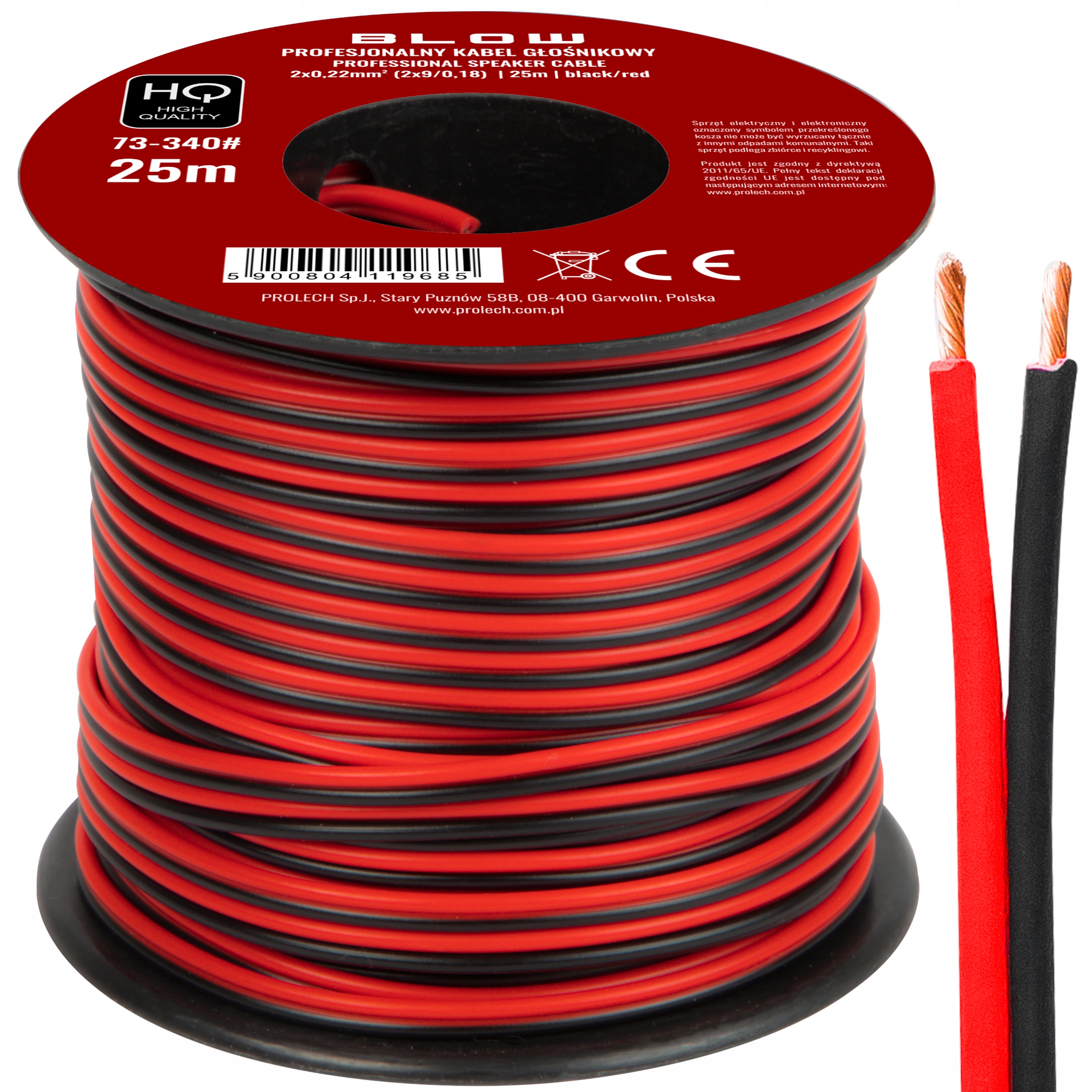 

Kabel przewód głośnikowy Blow Hq 2x0,22mm 25m