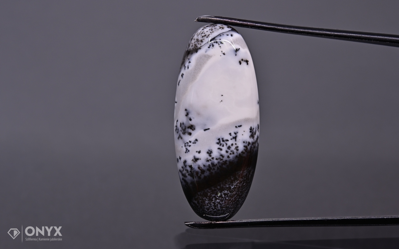 Dendritový achát z Turecka kabošon ovál 35x15 mm