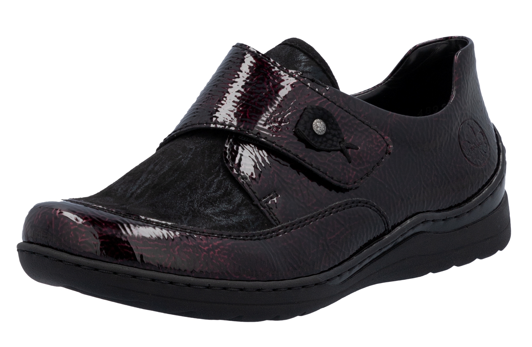 Rieker 48951-35 vel.41 bordové dámské polobotky na suchý zip