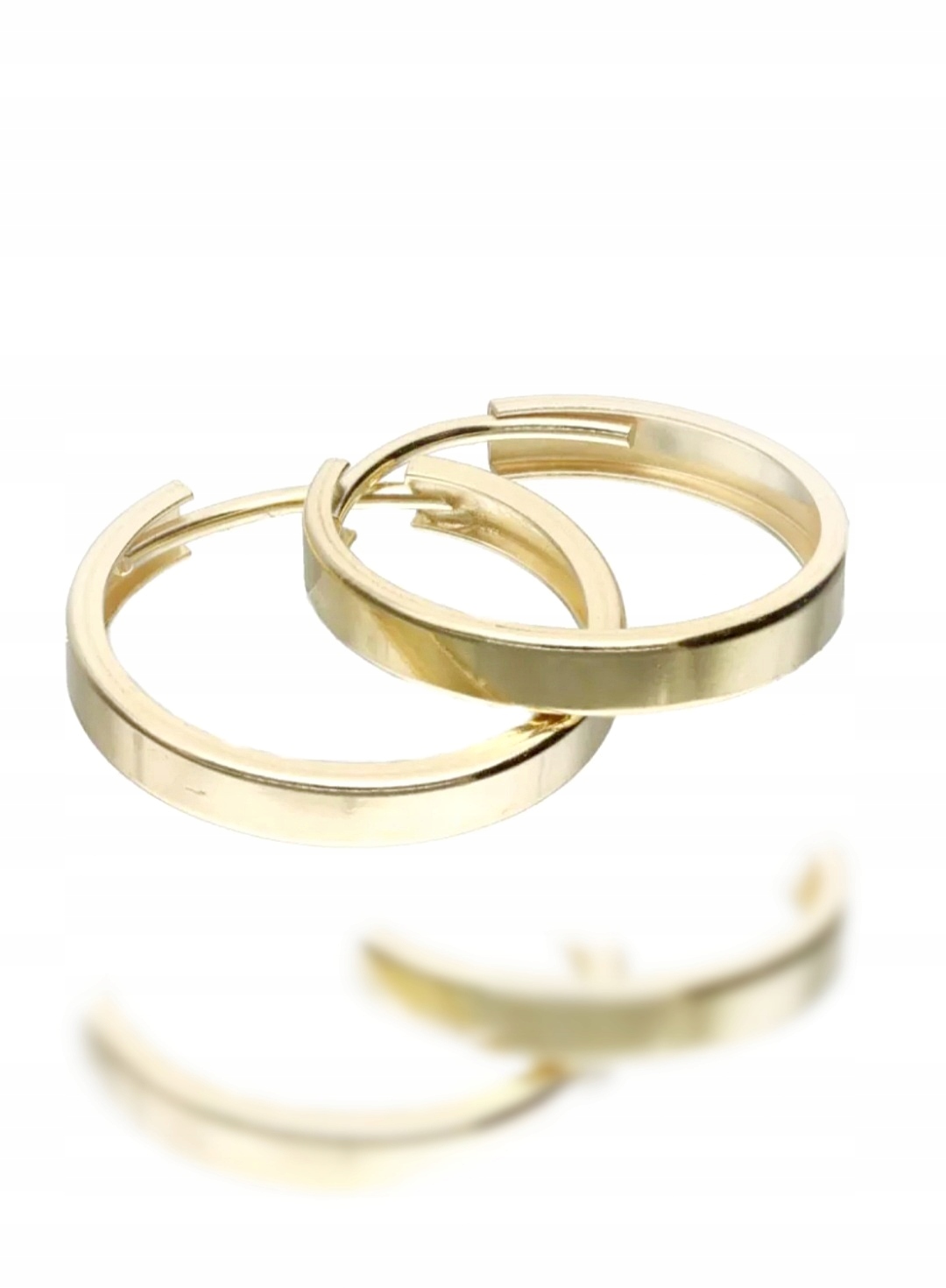 Pr.925 Srebrne pozłacane kolczyki szerokie lekkie koła 3,0 cm połysk