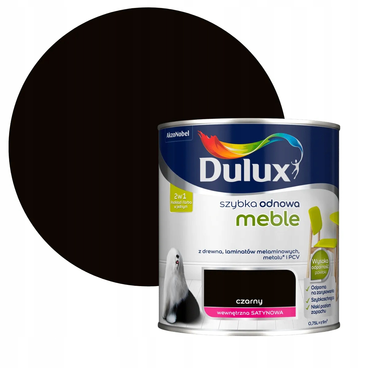 Dulux Rychlá Obnova Nábytek Černý 0,75L