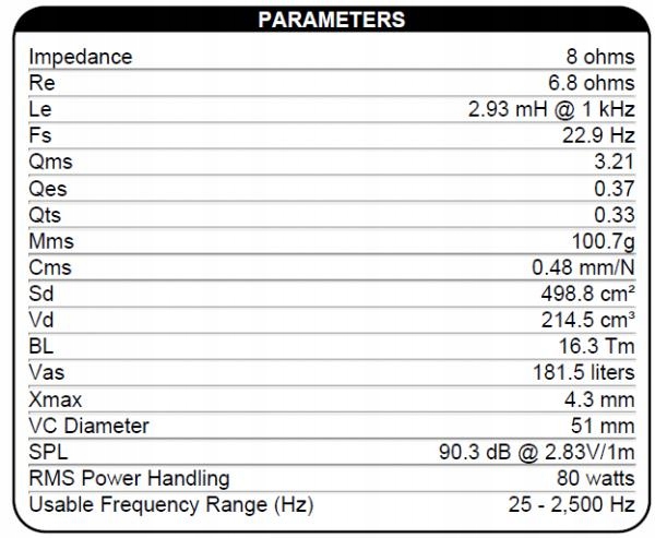 Dayton Audio DC300-8 12" - 8ohm Marka Inna