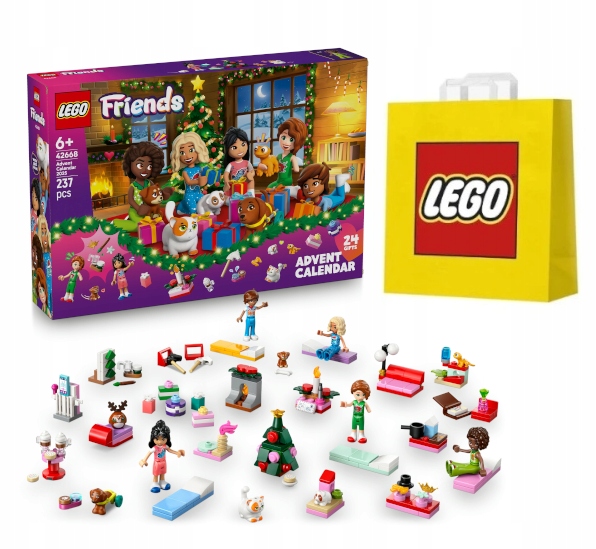 Lego Friends 42668 Kalendarz adwentowy na 2025 rok torebka prezentowa