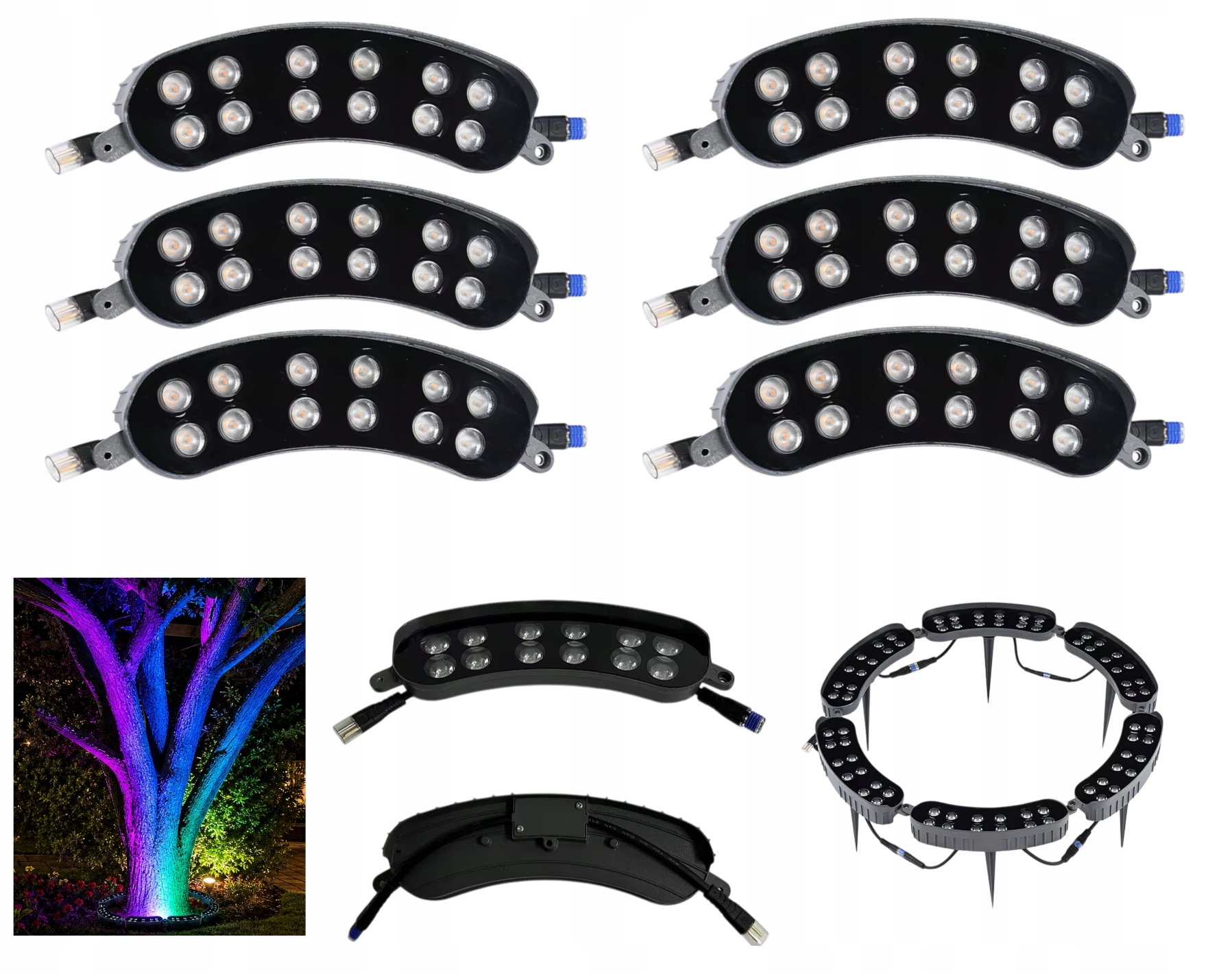 Modulárna Led lampa s podsvietením pre stromy 12W 230V IP65 Rgb 6ks