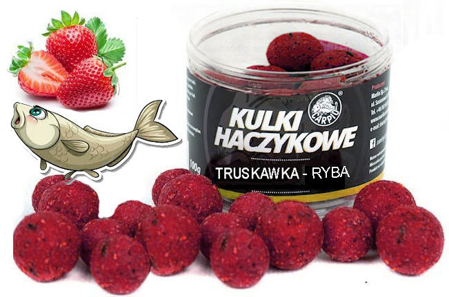 Kulki Proteinowe hakowe 16-20mm 100g Ryba Truskawka WrocłaW