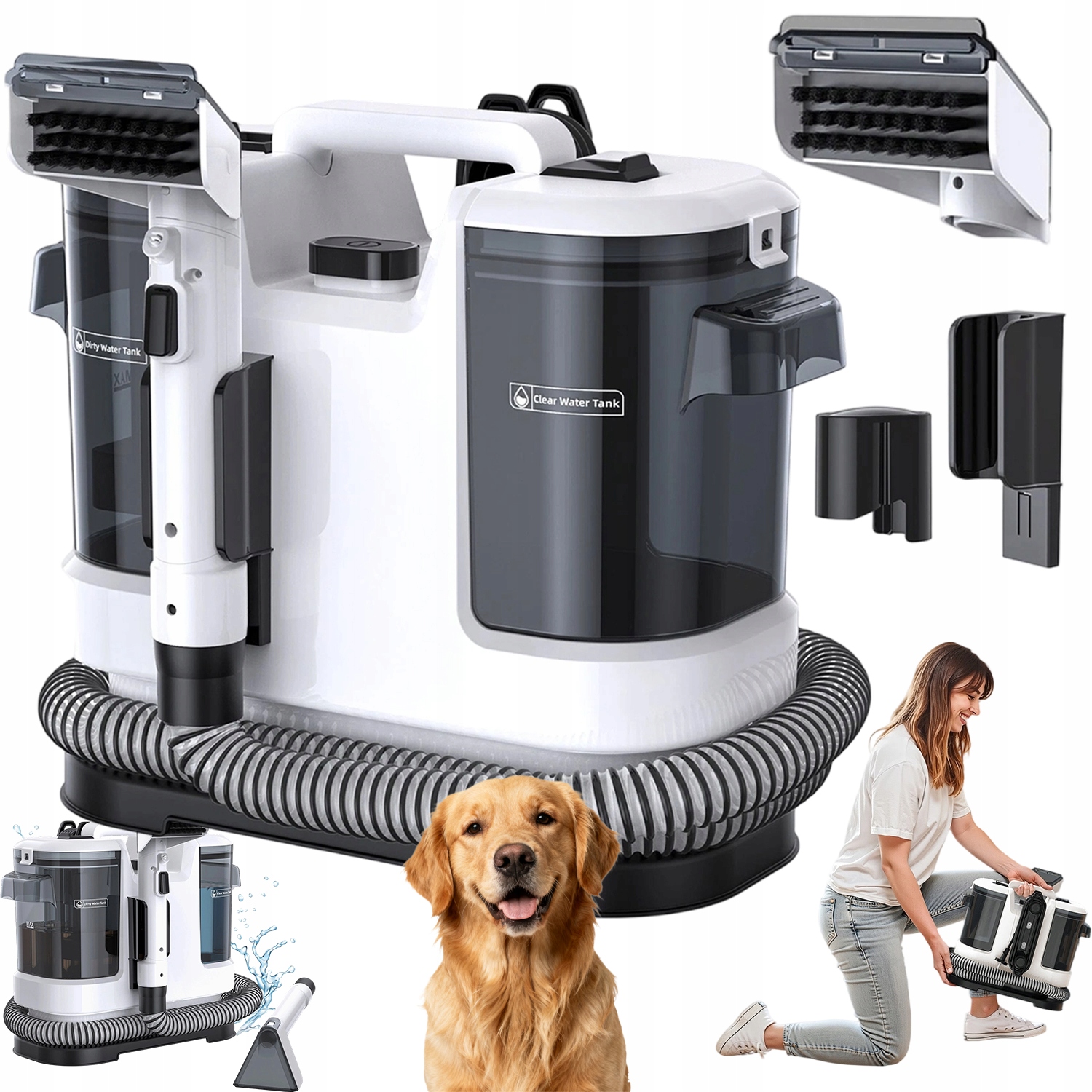 Silná Myčka Na Mokré I Suché Čištění Koberců Pro Pohovky 450 W S Hadicí 150 CM