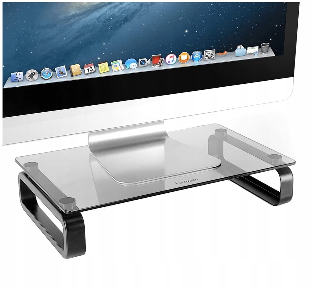 Stojak Półka Podstawka Pod Monitor Szklana Premium