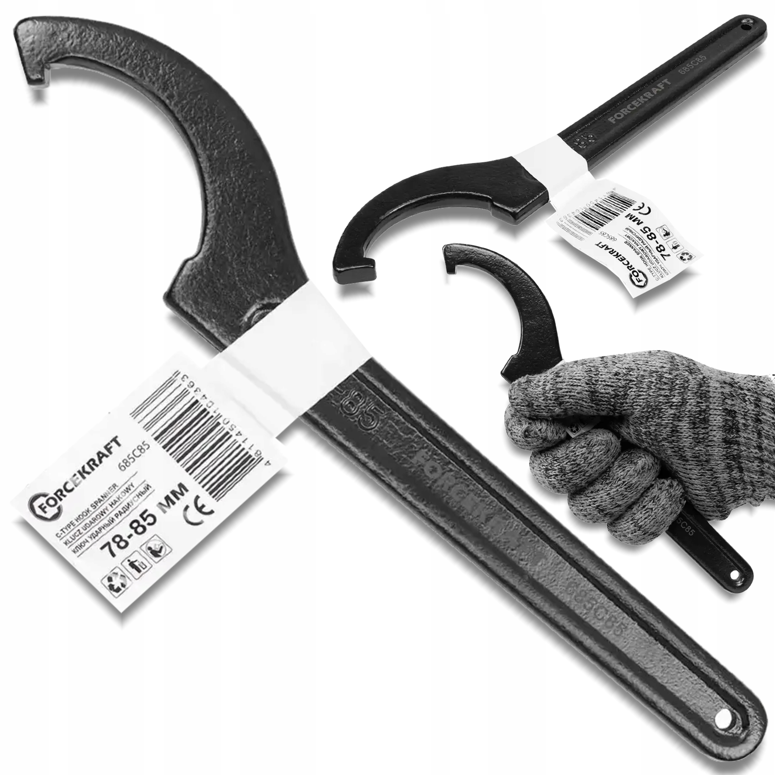 Forcekraft Klucz Hakowy promieniowy Udarowy 78-85mm Cr-Mo