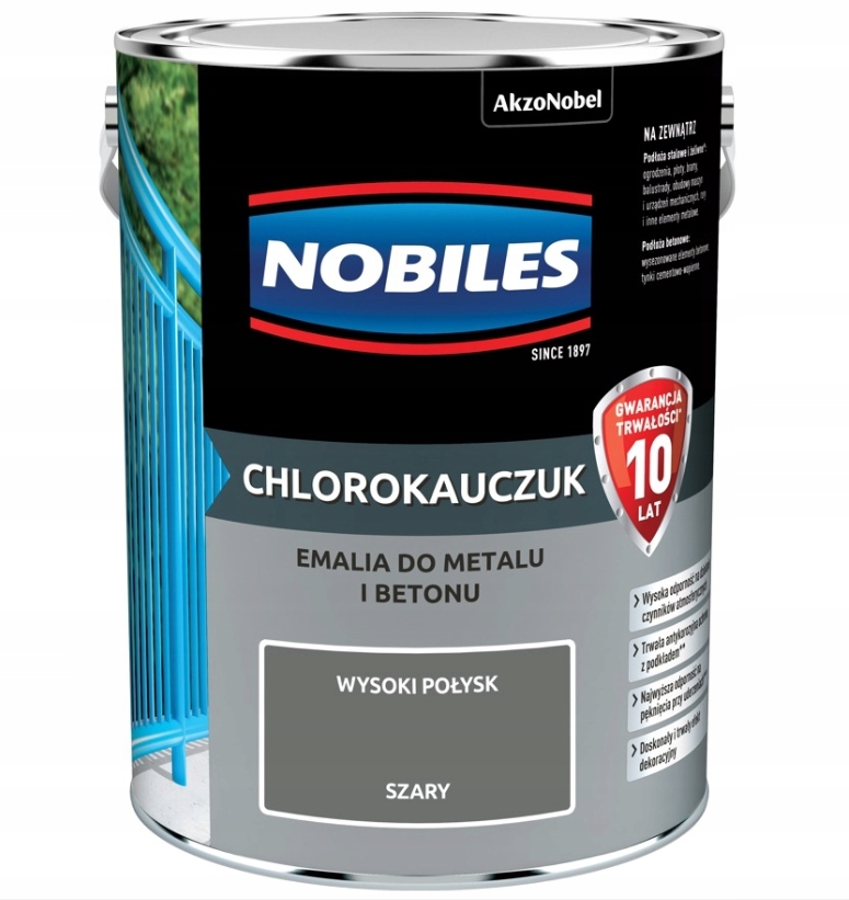 Farba chlorokauczukowa Nobiles szary 5L