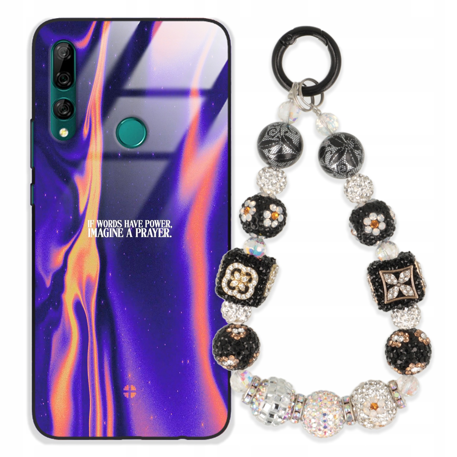 Pouzdro Pro Huawei Y9 Prime 2019 Glass Přívěsek Na Klíče Stylové Kryt Premium Wz