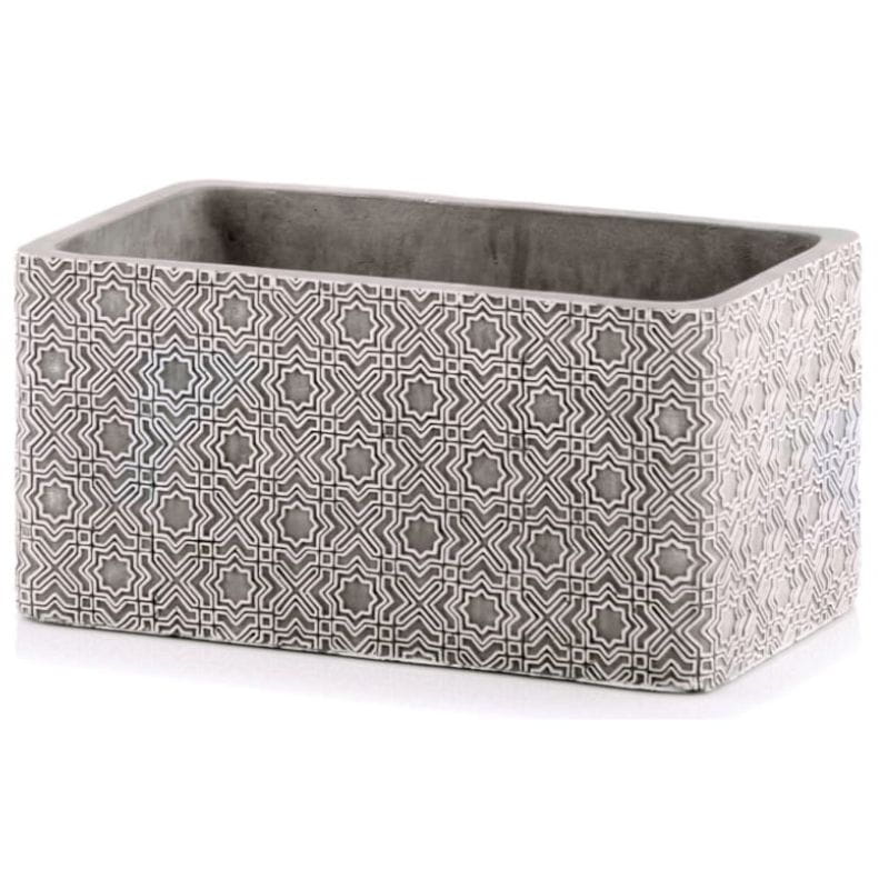 

Szara podłużna osłonka Etno betonowa doniczka