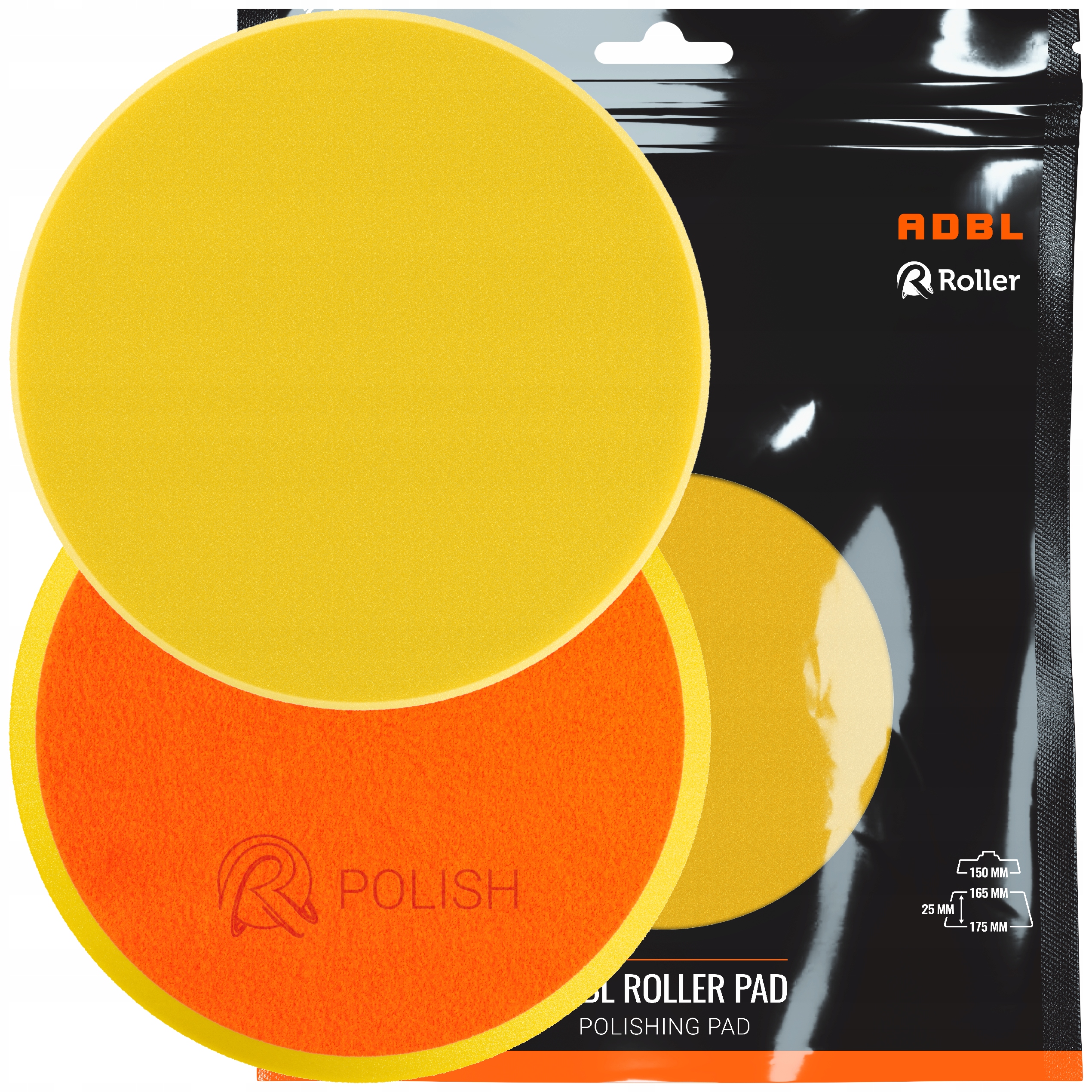 Adbl Roller Pad Polerski R Polish 150mm Średnio Tnący Żółta Gąbka Polerska