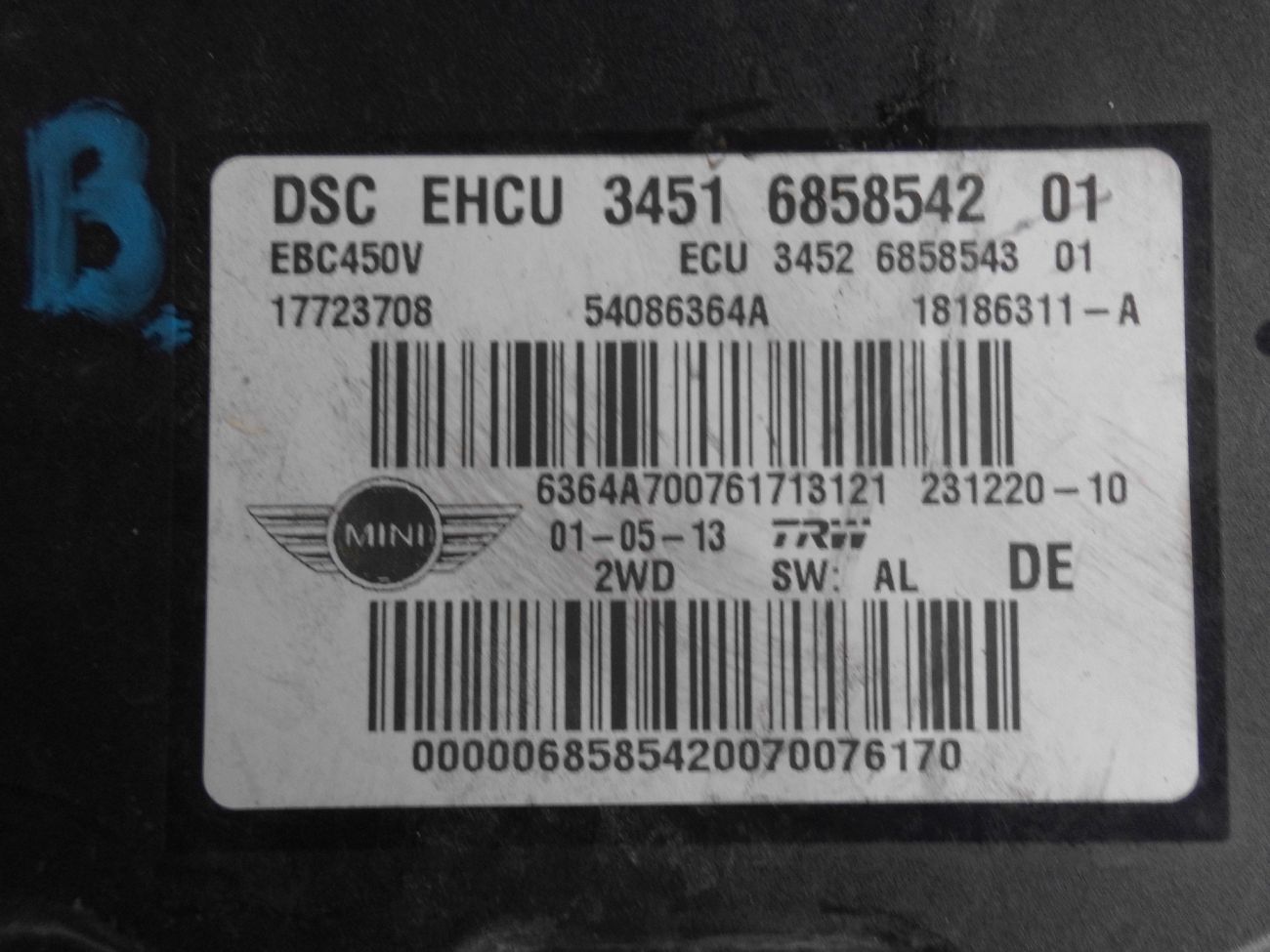 насос ABS MINI COOPER R56 R60 6858542 17723708 54086364A