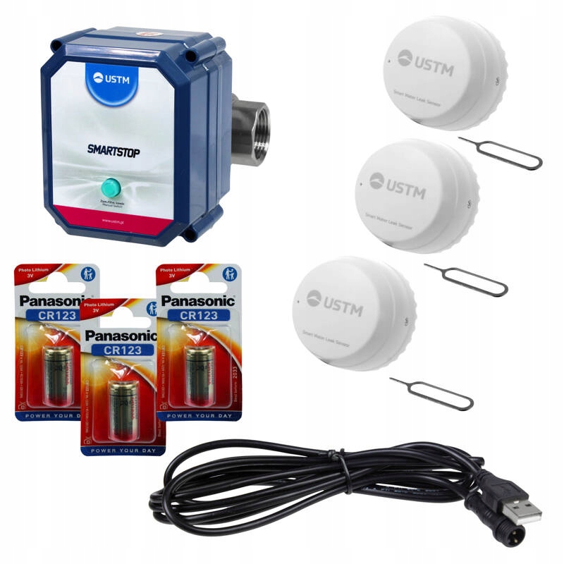 Zawór antyzalaniowy Smartstop 1" WiFi, 3 czujniki) Ustm