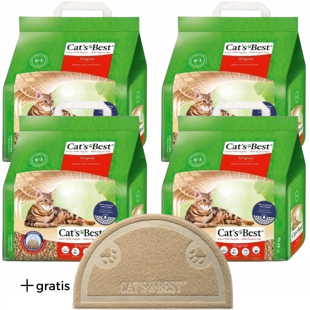 Cats Best Original Zbrylający Żwirek Dla Kotów 5l 4szt. Mata