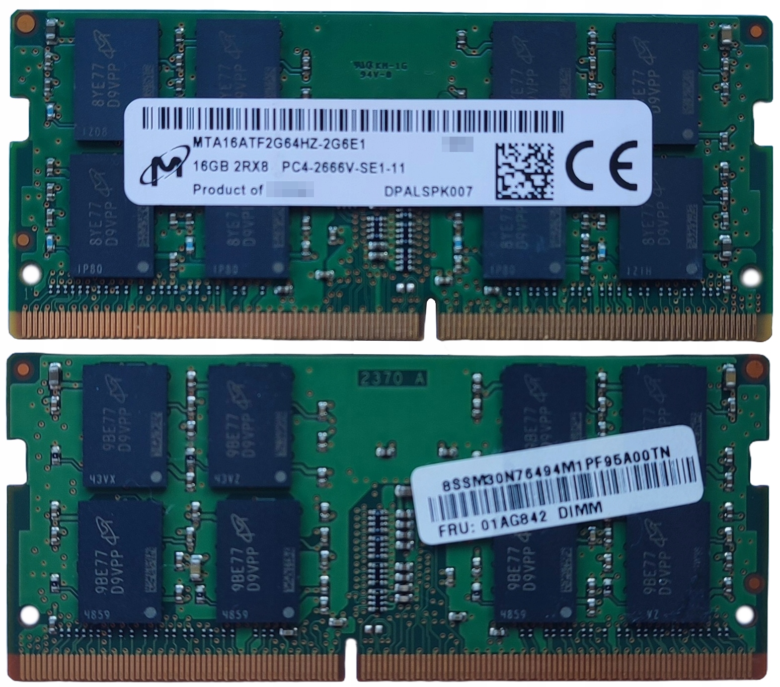 (n) 16GB 1*16GB Micron DDR4 2666MHz 1,2V MTA16ATF2G64HZ-2G6E1