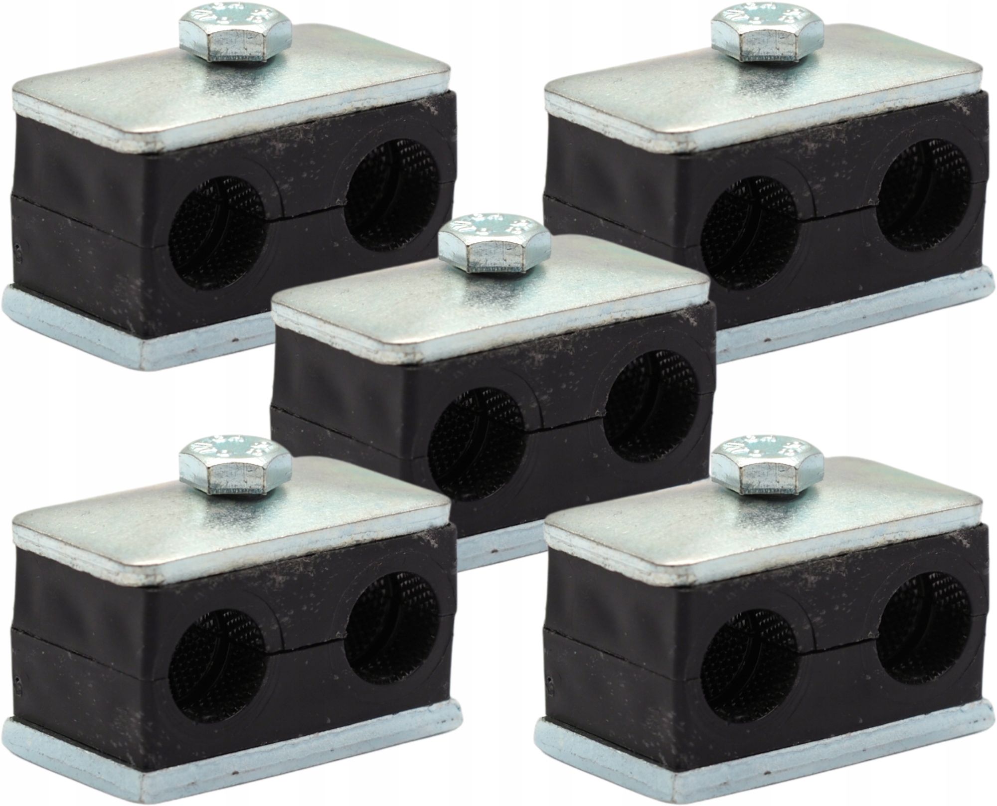 

5X obejma uchwyt mocowanie 2x16mm do rur przewodów