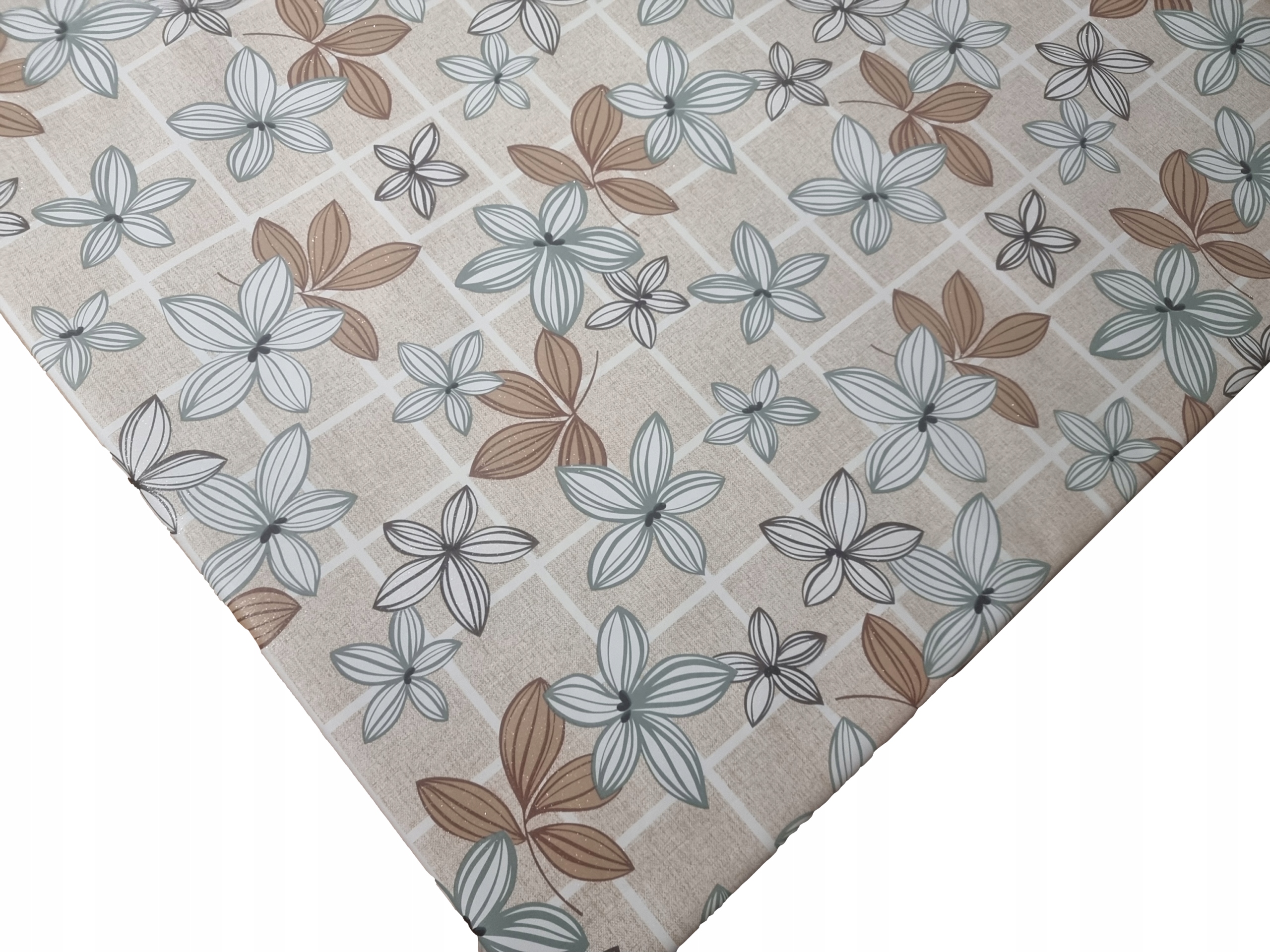 CERATA OBRUS KWIATY Z BROKATEM NA WYMIAR METRY Typ obrus