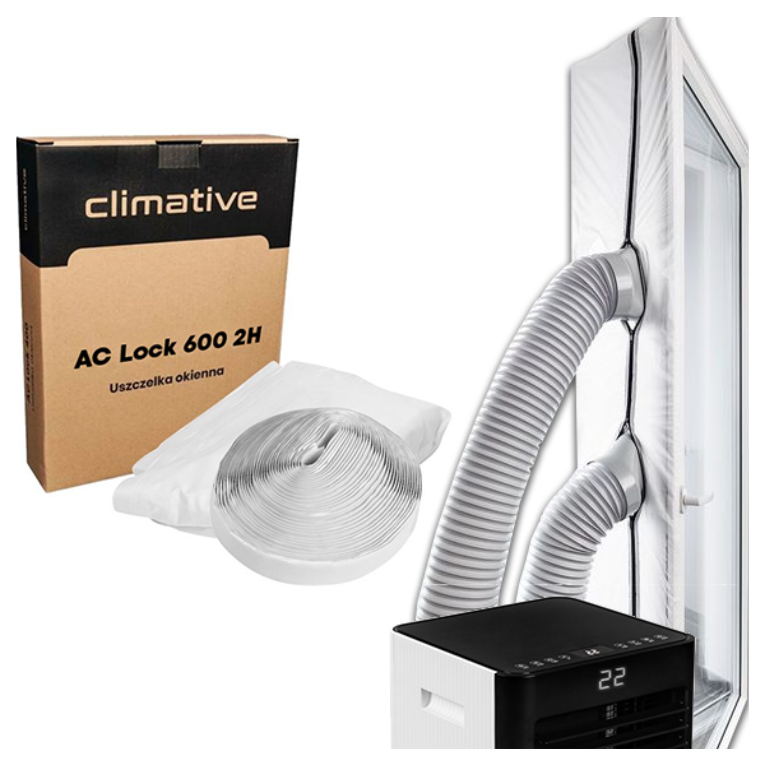 Uszczelka okienna do klimatyzacji 2 rury uszczelnienie na okno balkonowe 6m