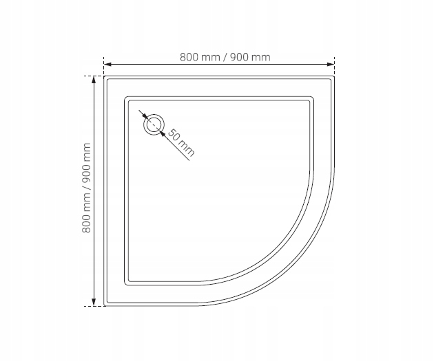 Brodzik półokrągły akryl