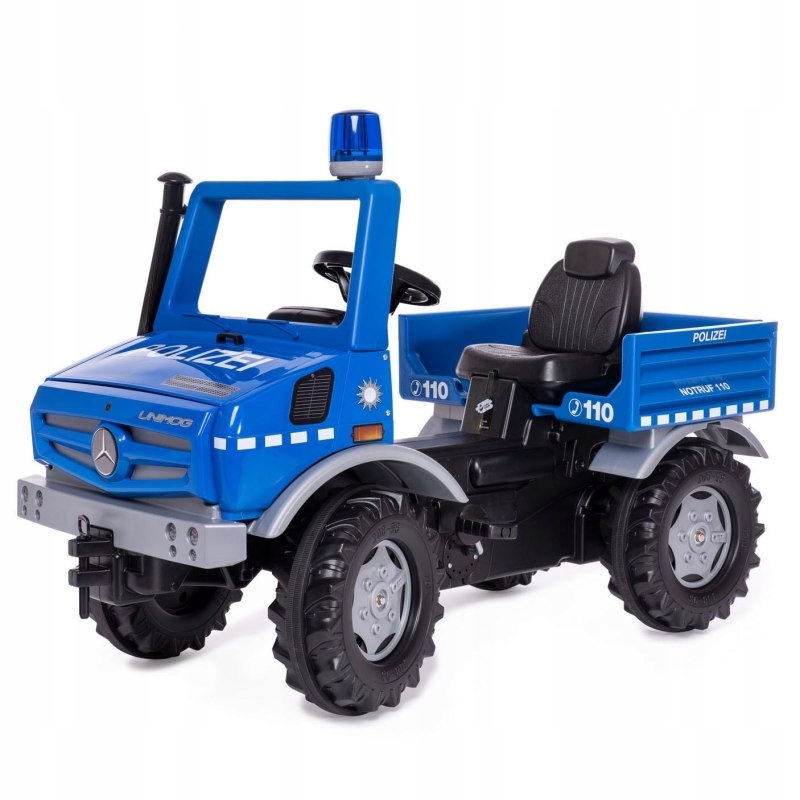 Rolly Toys Nákladné auto Pedálové auto Unimog Merc-Benz Polícia