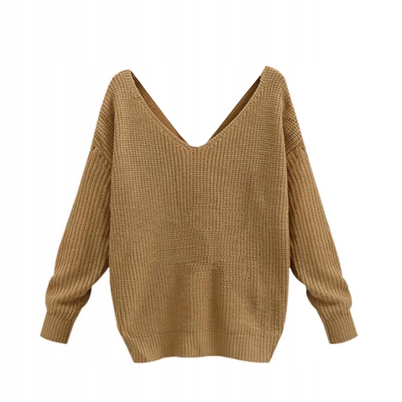 MODNY CIEPŁY KOBIECY SWETER PONCZO NARZUTKA KOLORY Rękaw długi rękaw