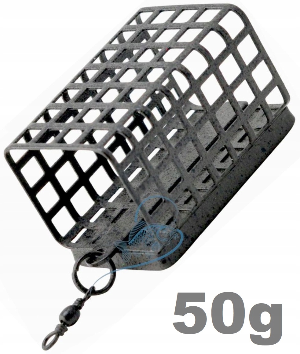 50g Koszyk Zanętowy Prostokątny Z Krętlikiem Powłoka Camo Kpa 25x30x37mm