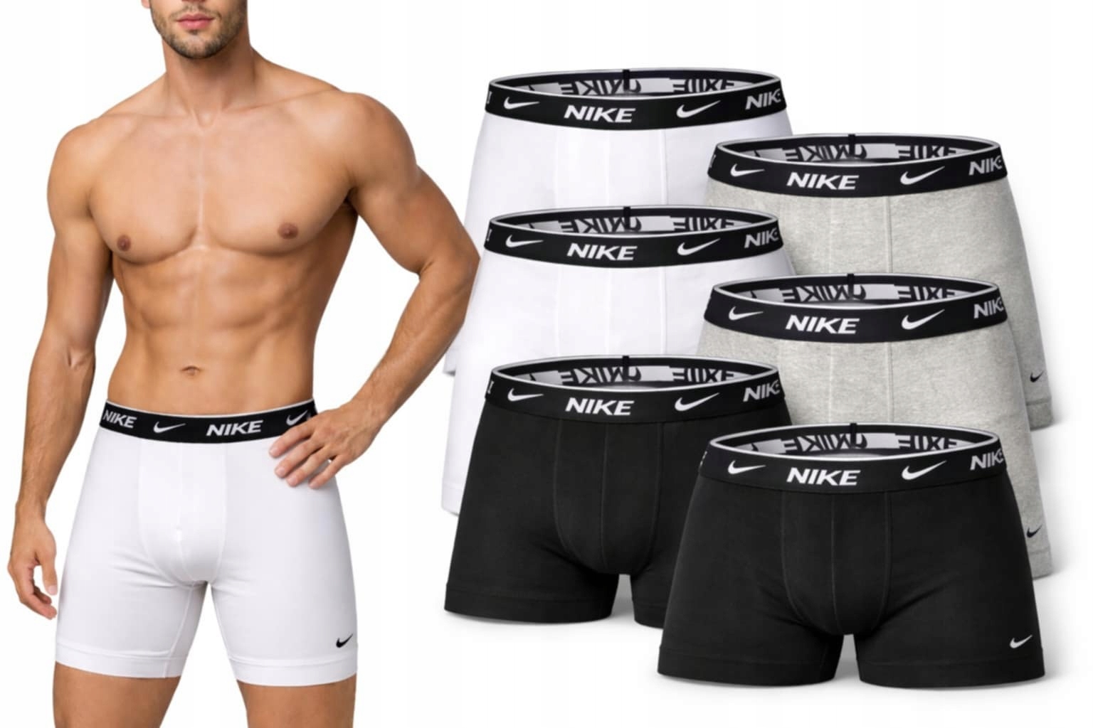 Bokserki Męskie Nike 6 sztuk Bawełniane Majtki r. L Wielokolorowe