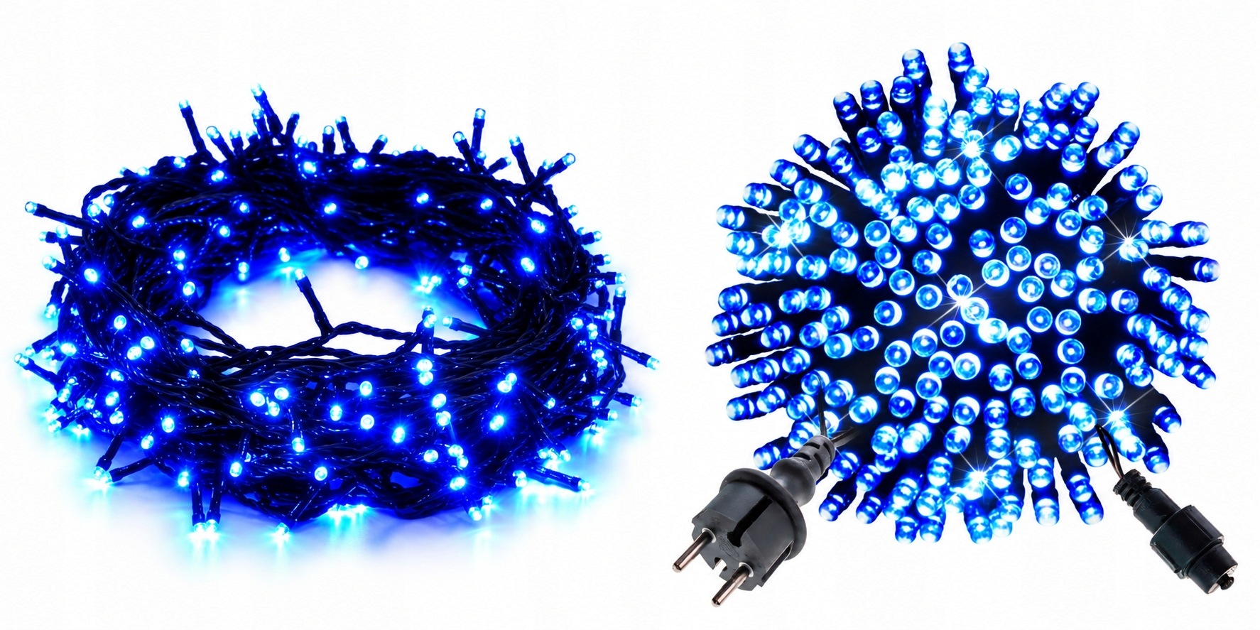Vánoční osvětlení na stromeček 1000 Led venkovní modré Flash silný kabel
