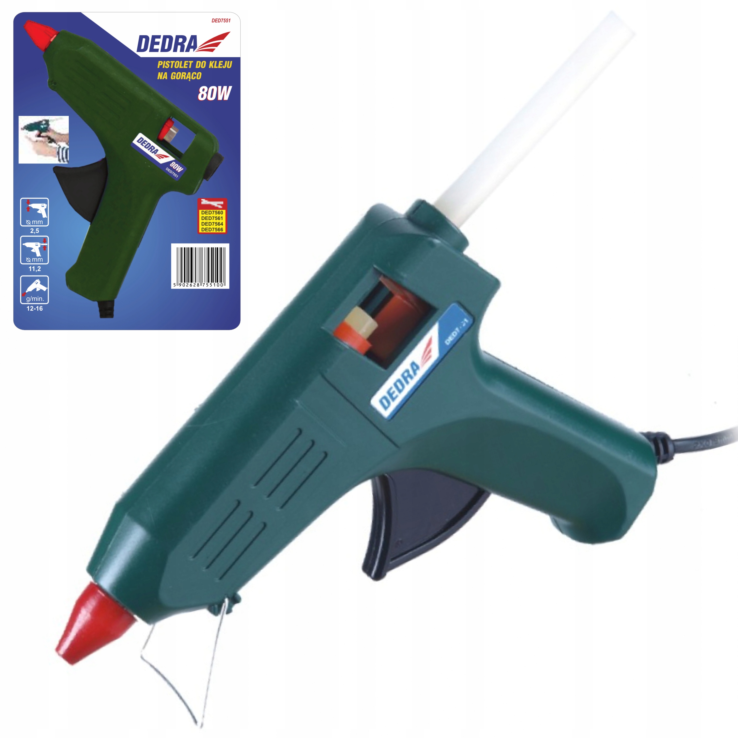 DEDRA PISTOLET DO KLEJU NA GORĄCO DED7551 11MM 80W