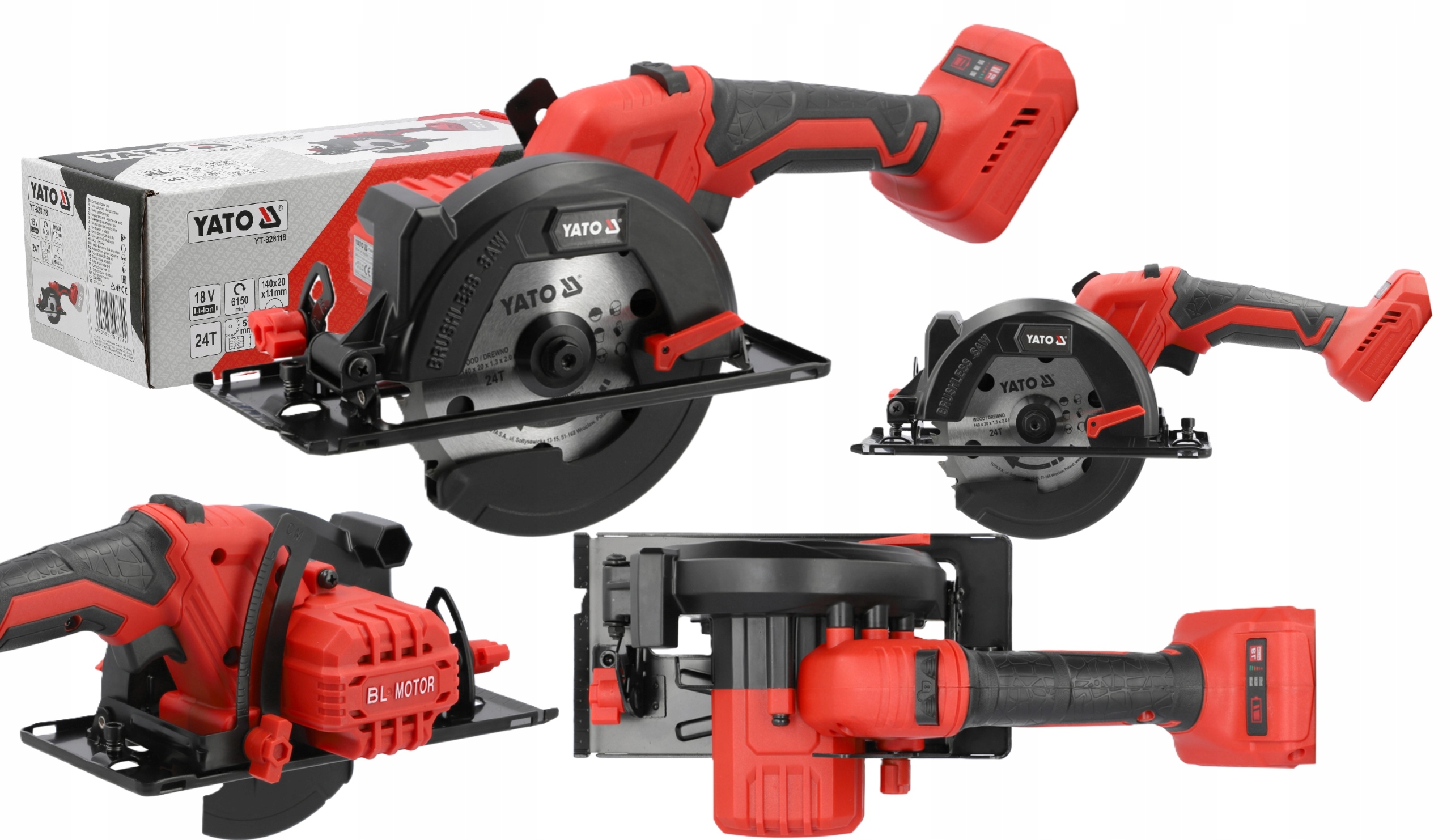 Okružní Pila Bezuhlíková Aku Tělo Korpus 18V 140mm YT-828118