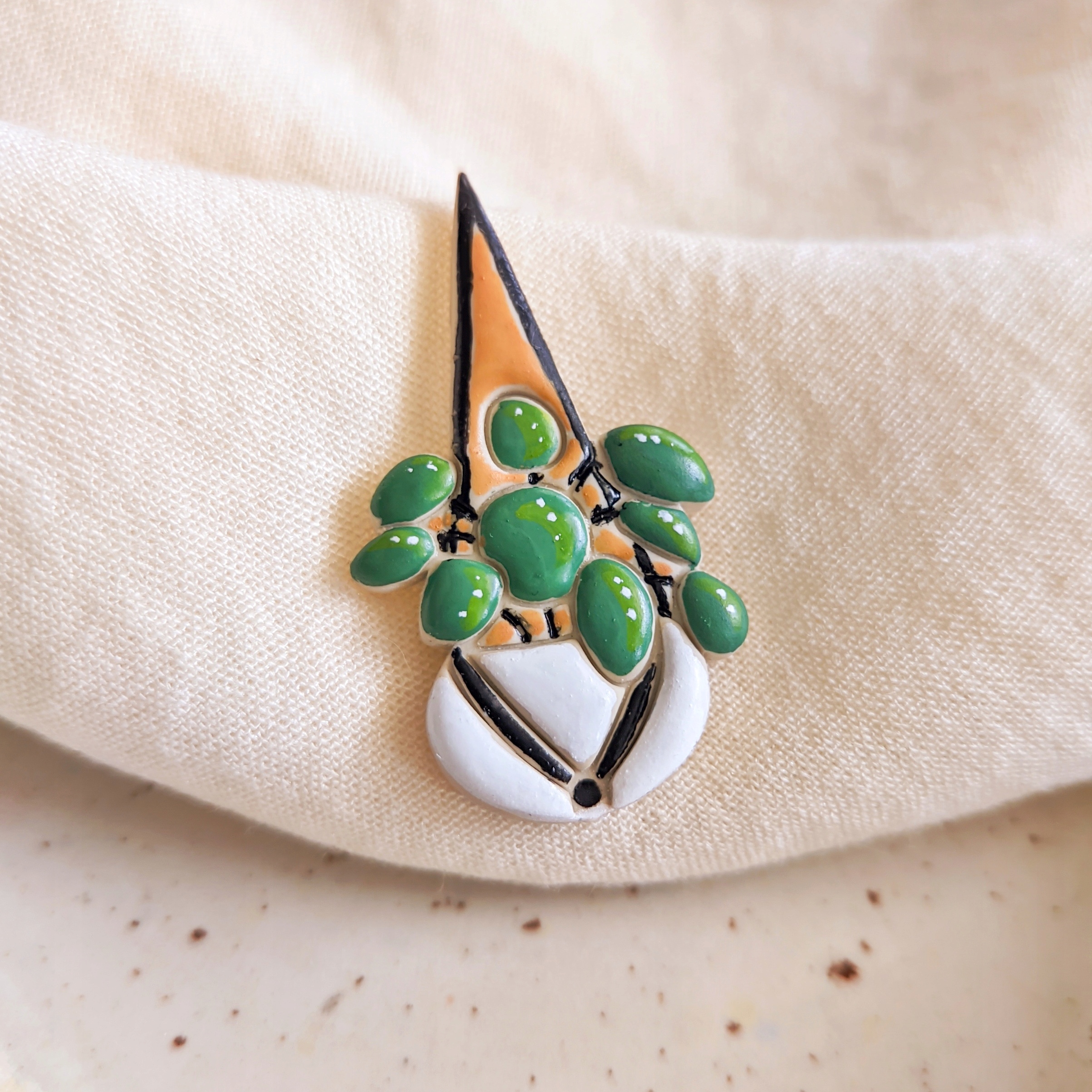 Pin připínáček květináč botanický motiv rostliny pro osobu, která má ráda přírodu