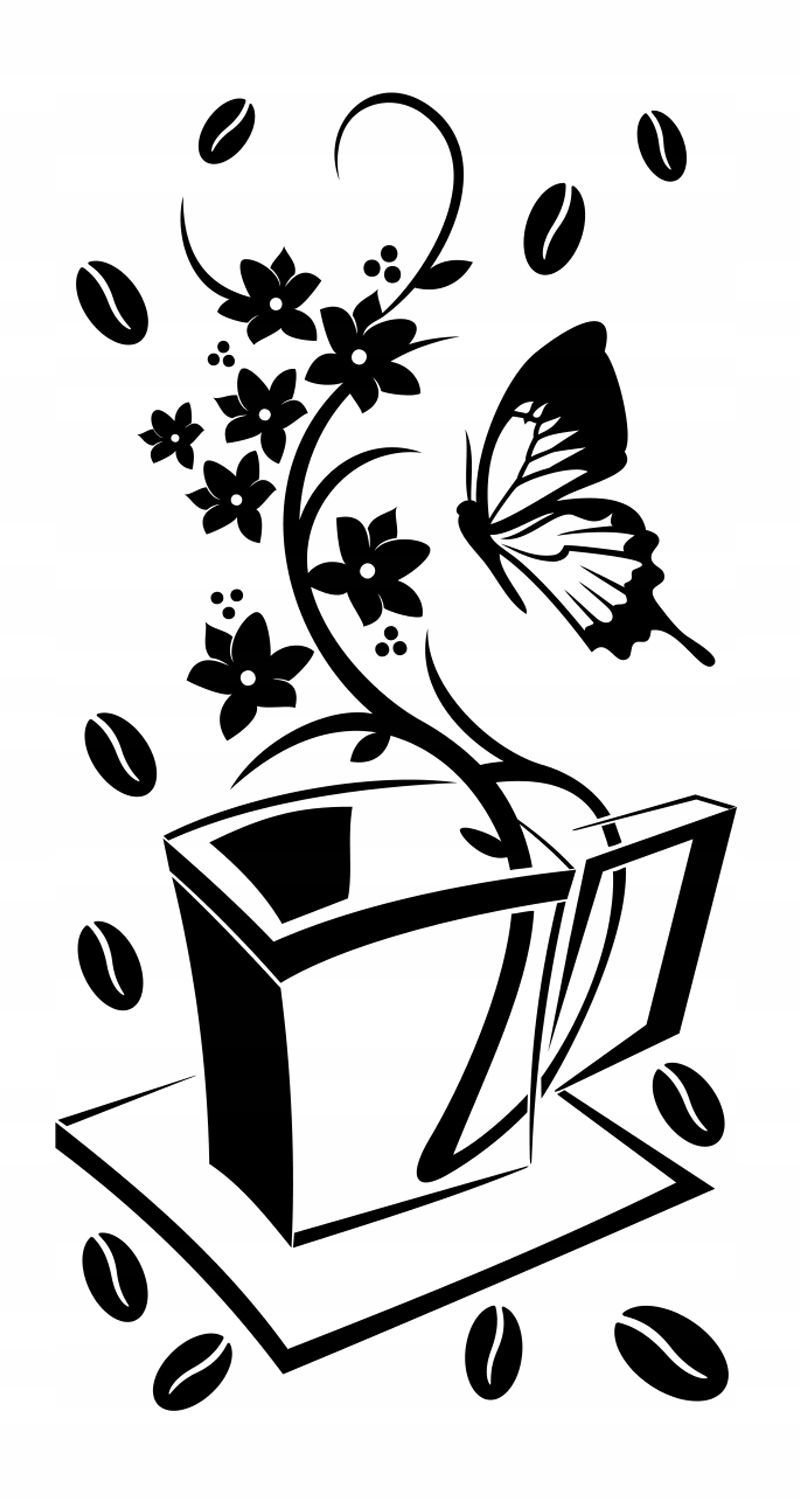 

Naklejki ścienne Motyl kawa Kwiaty DK114