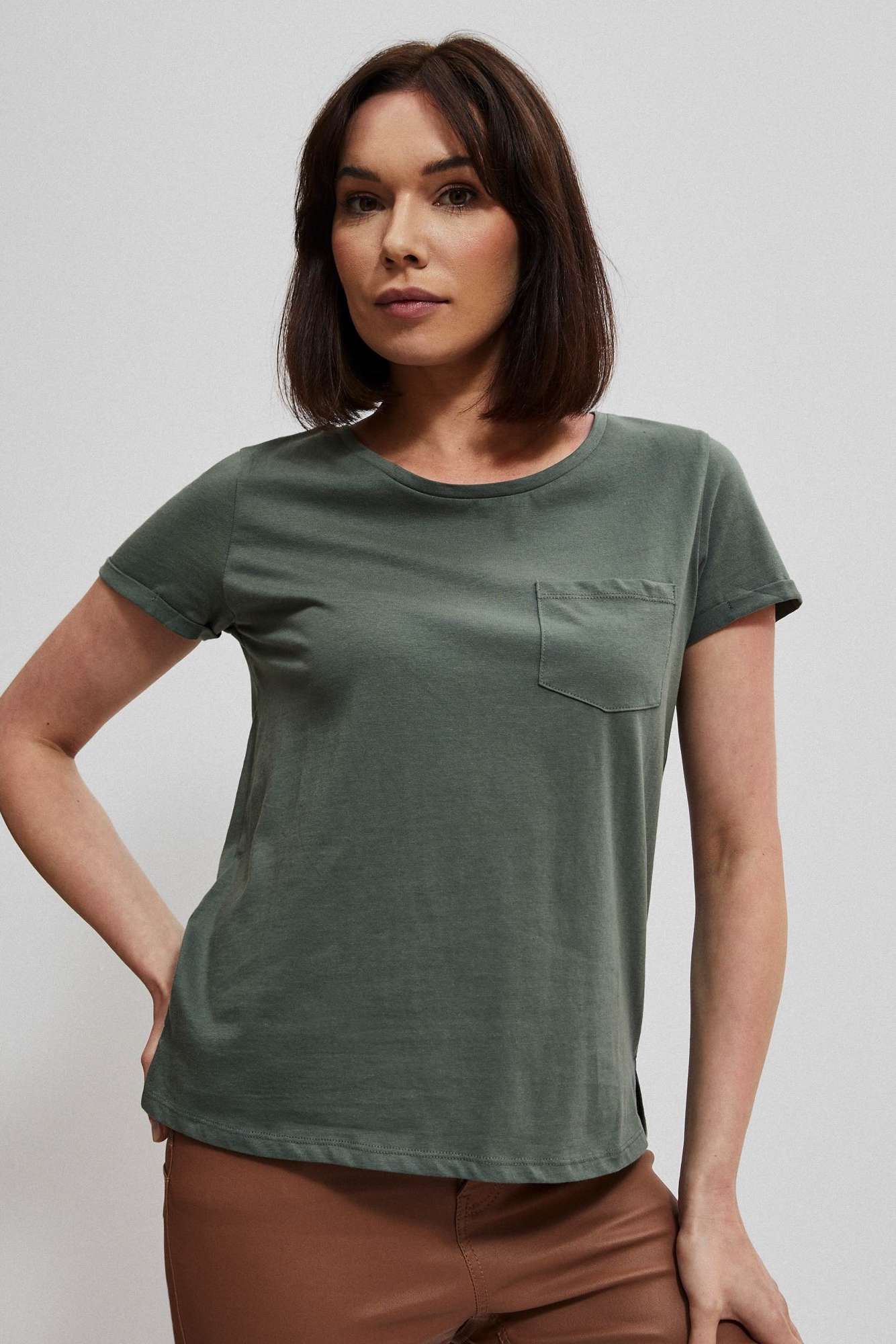 

Bawełniany t-shirt z kieszkonką XXL od Moodo
