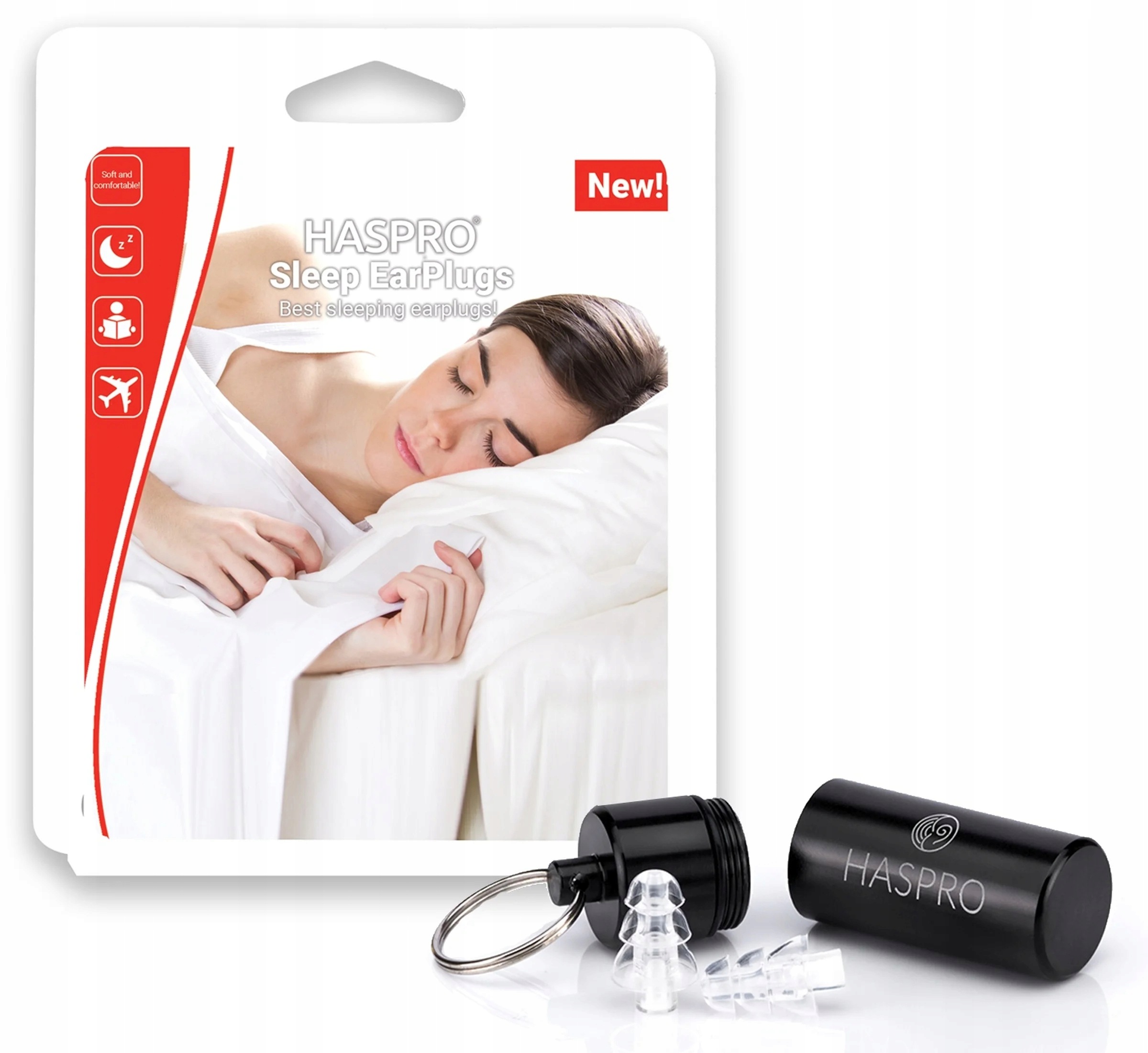 Haspro Sleep Earplugs Zatyczki do uszu do spania i odpoczynku 1 para